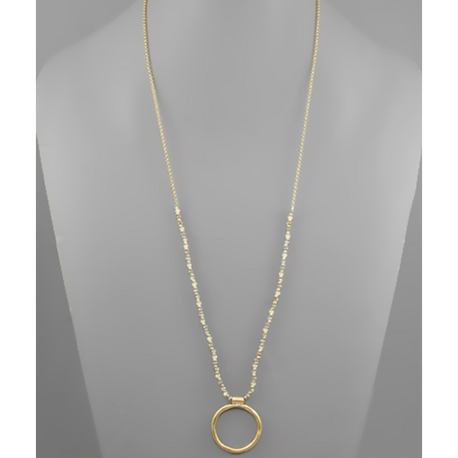 Circle Pendant Bead Necklace