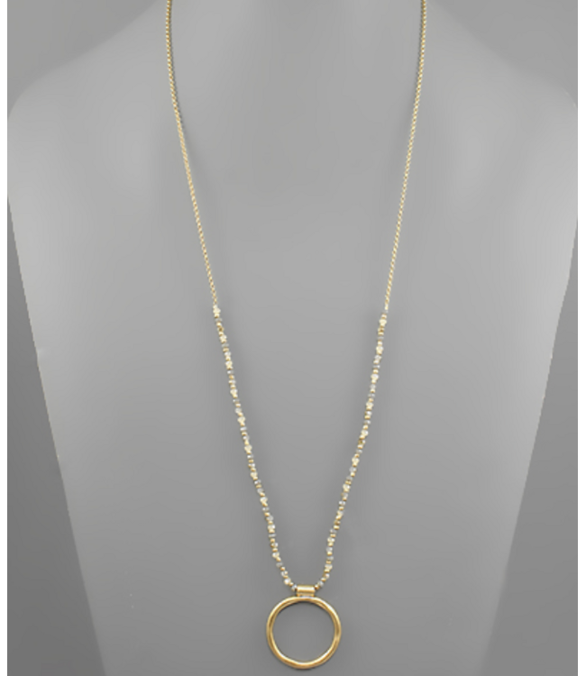 Circle Pendant Bead Necklace
