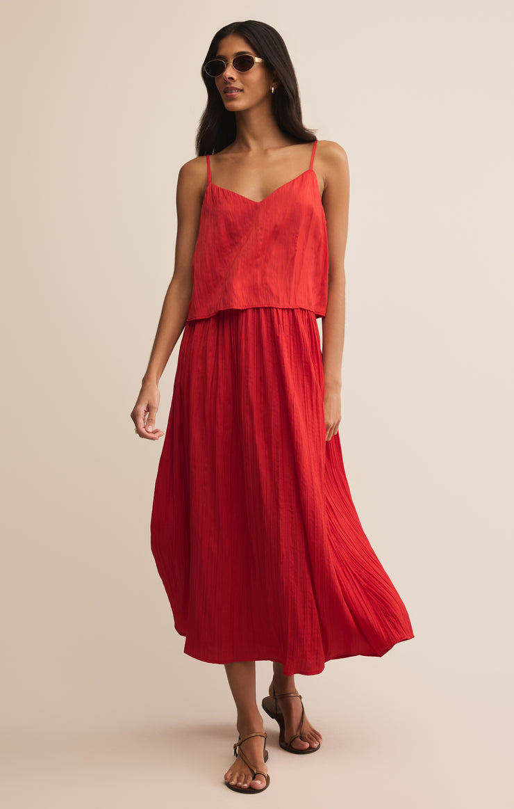 Nicoline Crinkle Midi Skirt - Coastal Bliss