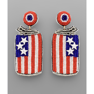 USA Flag Can Earrings