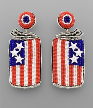 USA Flag Can Earrings