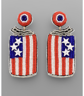 USA Flag Can Earrings