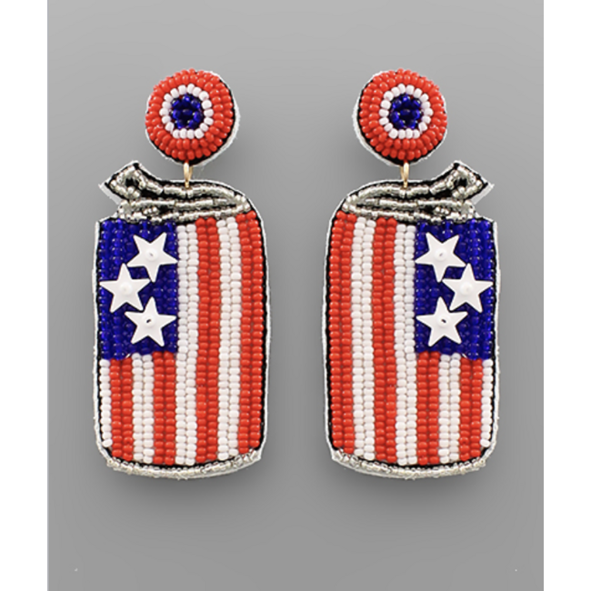 USA Flag Can Earrings