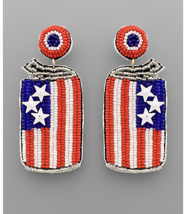 USA Flag Can Earrings