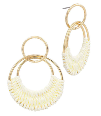 Raffia Woven Circle 2 Drop Earring