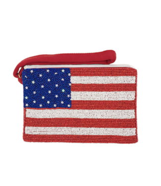 USA Beaded Flag Pouch