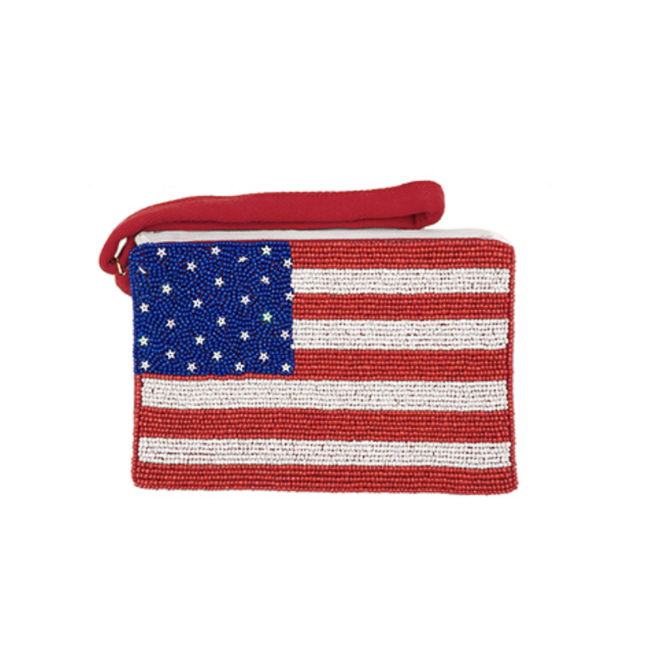 USA Beaded Flag Pouch