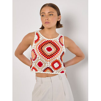 Diamond Crochet Vest Crop Top