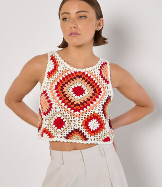 Diamond Crochet Vest Crop Top