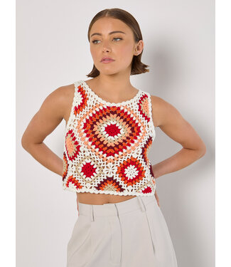 Diamond Crochet Vest Crop Top