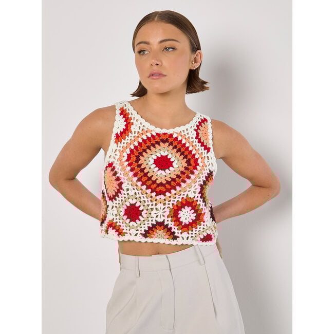 Diamond Crochet Vest Crop Top
