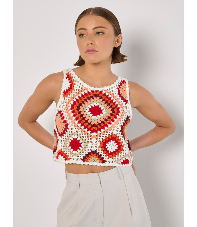Diamond Crochet Vest Crop Top