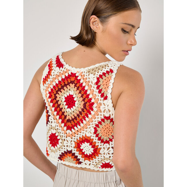 Diamond Crochet Vest Crop Top