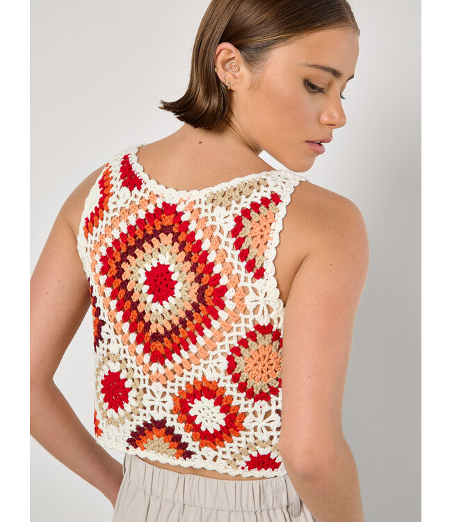 Diamond Crochet Vest Crop Top