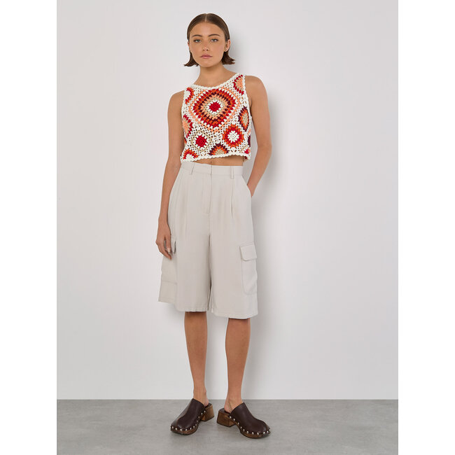 Diamond Crochet Vest Crop Top