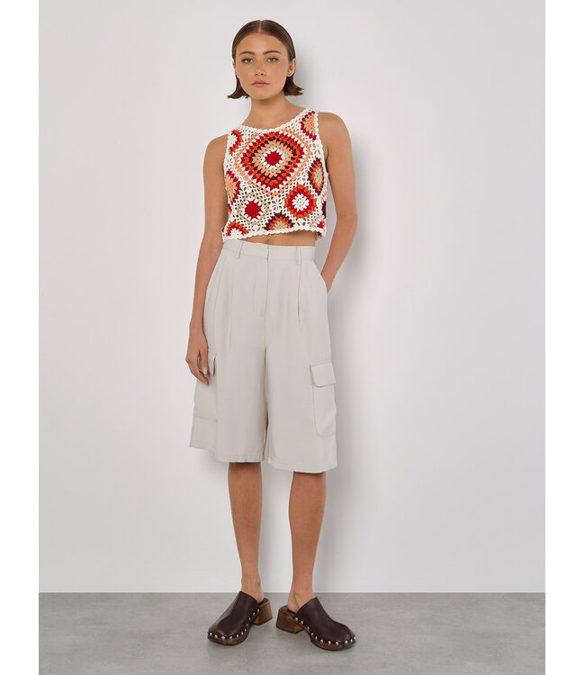 Diamond Crochet Vest Crop Top