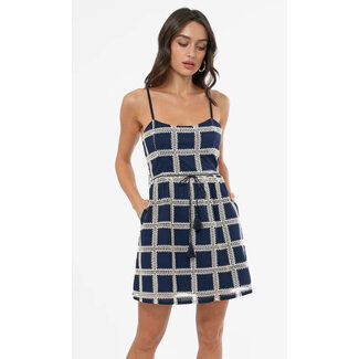 Greylin Wayna Grid Crochet Mini Dress