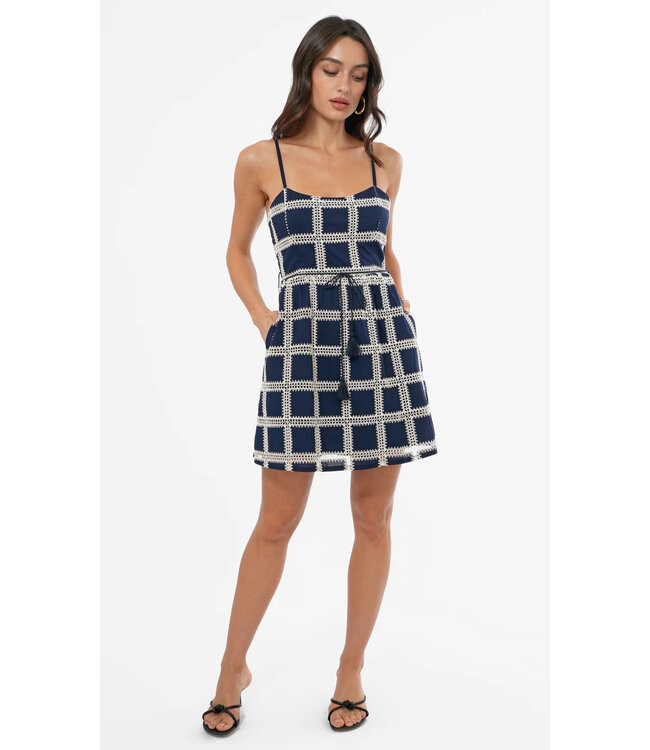 Greylin Wayna Grid Crochet Mini Dress