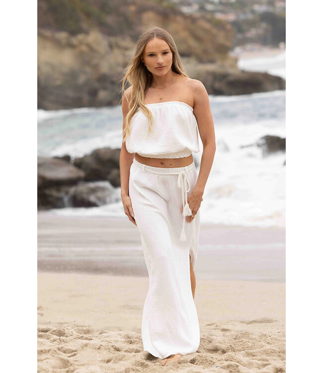 Bobi Maxi Skirt w/ Slit + Belt