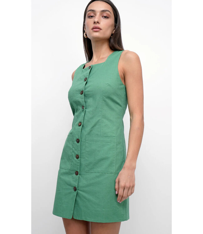 Greylin Silani Button Font Mini Dress