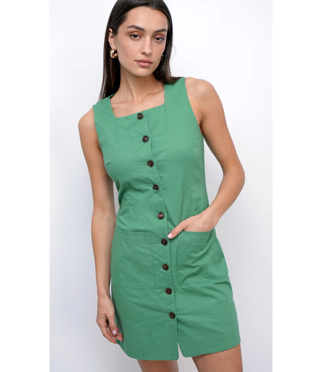 Greylin Silani Button Font Mini Dress