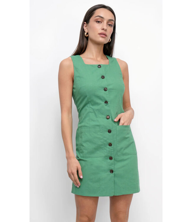 Greylin Silani Button Font Mini Dress