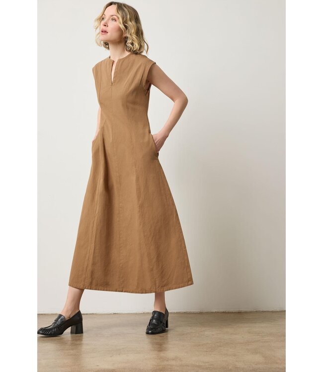 Lilla P Twill Princess Seam Maxi Dress