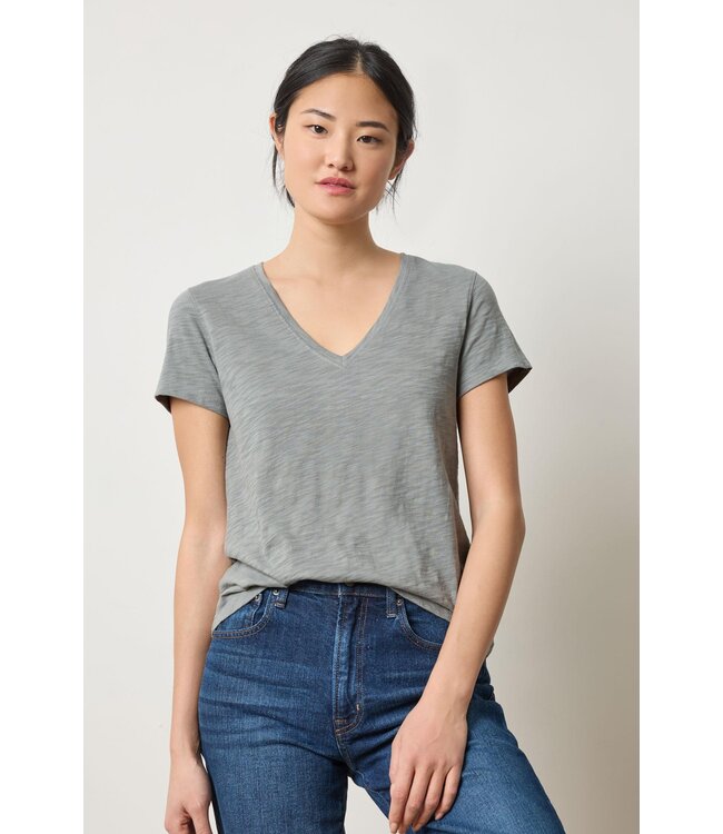 Lilla P Short Sleeve Back Seam V-Neck