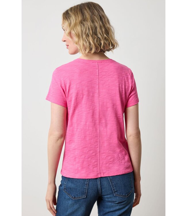 Lilla P Short Sleeve Back Seam V-Neck