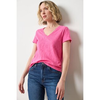 Lilla P Short Sleeve Back Seam V-Neck