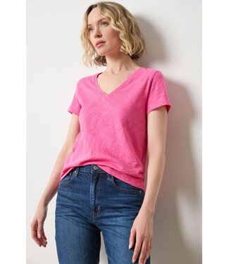 Lilla P Short Sleeve Back Seam V-Neck