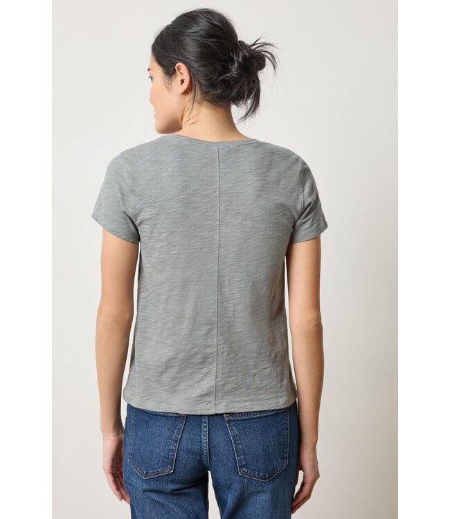 Lilla P Short Sleeve Back Seam V-Neck
