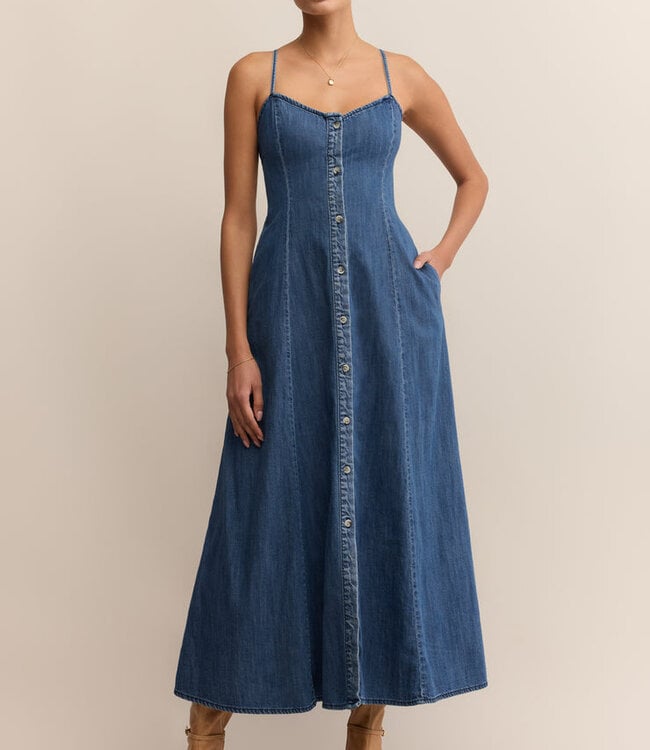 Z Supply Angel Eyes Denim Midi Dress