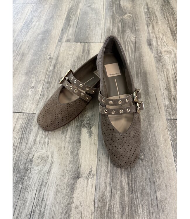 Dolce Vita Baylee Grommet Ballet Flats Perforated Suede