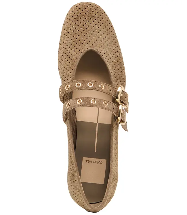 Dolce Vita Baylee Grommet Ballet Flats Perforated Suede