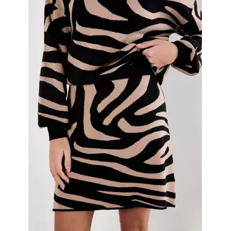 Zebra Jacquard Knit Skirt