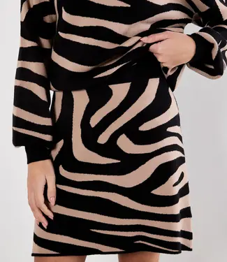 Zebra Jacquard Knit Skirt