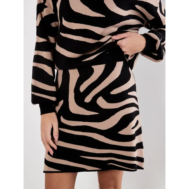 Zebra Jacquard Knit Skirt