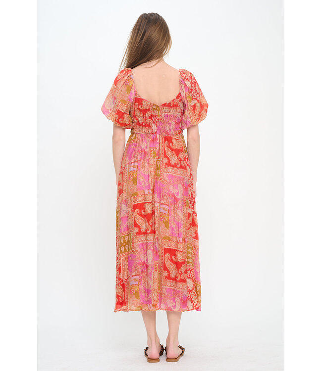 Tapestry Magic Puff Sleeve Maxi