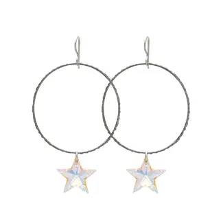 Shooting Star Crystal Hoops