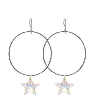 Shooting Star Crystal Hoops