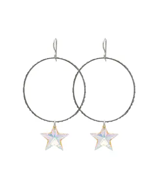 Shooting Star Crystal Hoops