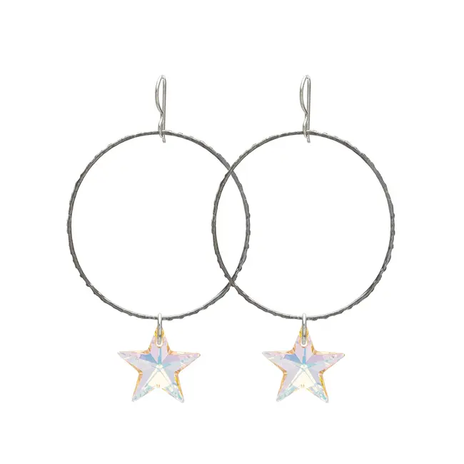 Shooting Star Crystal Hoops