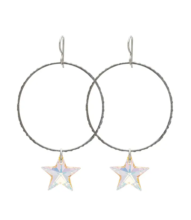 Shooting Star Crystal Hoops