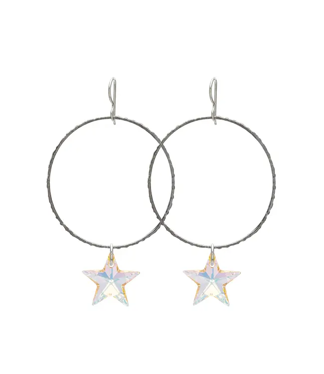 Shooting Star Crystal Hoops