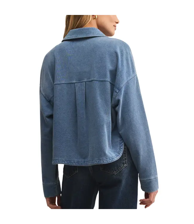 Z Supply All Day Cropped Knit Denim Jacket