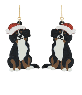 Christmas Dog Drop Earrings