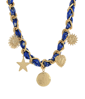 Chasing the Charms Pendant Scarf Necklace