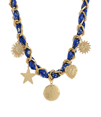 Chasing the Charms Pendant Scarf Necklace