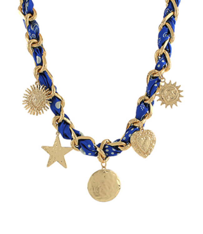 Chasing the Charms Pendant Scarf Necklace